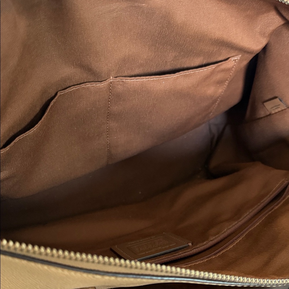 Coach Beige Leather Tote Bag - Picture 6 of 8